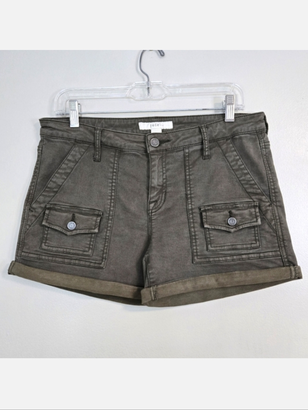 🔥FINAL💲⬇️Joie So-Real Women's Fatigue Green Cargo Shorts, Size 28 ~ VGUC